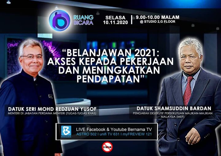 YB Datuk Seri Mohd Redzuan Yusof bakal berbicara mengenai keupayaan Belanjawan 2…